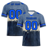 Custom Grey Graffiti Pattern Blue Personalized Authentic Football Jersey FBJ02-bc0fad7